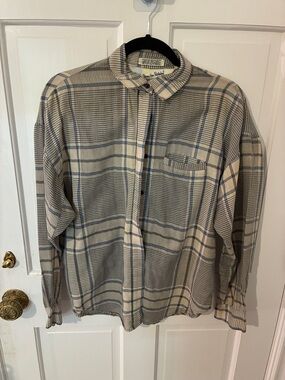 EUC VINTAGE DVF PLAID BUTTON UP